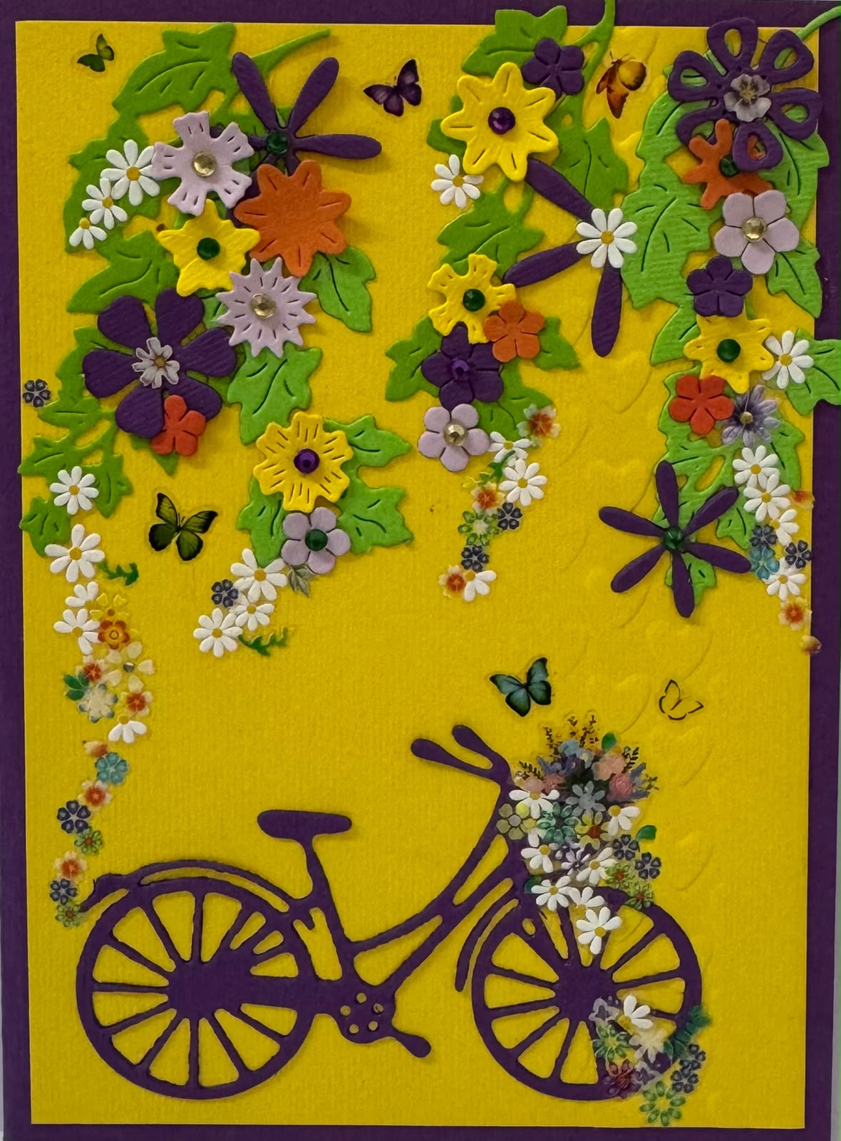 Purple Bicycle in Garden