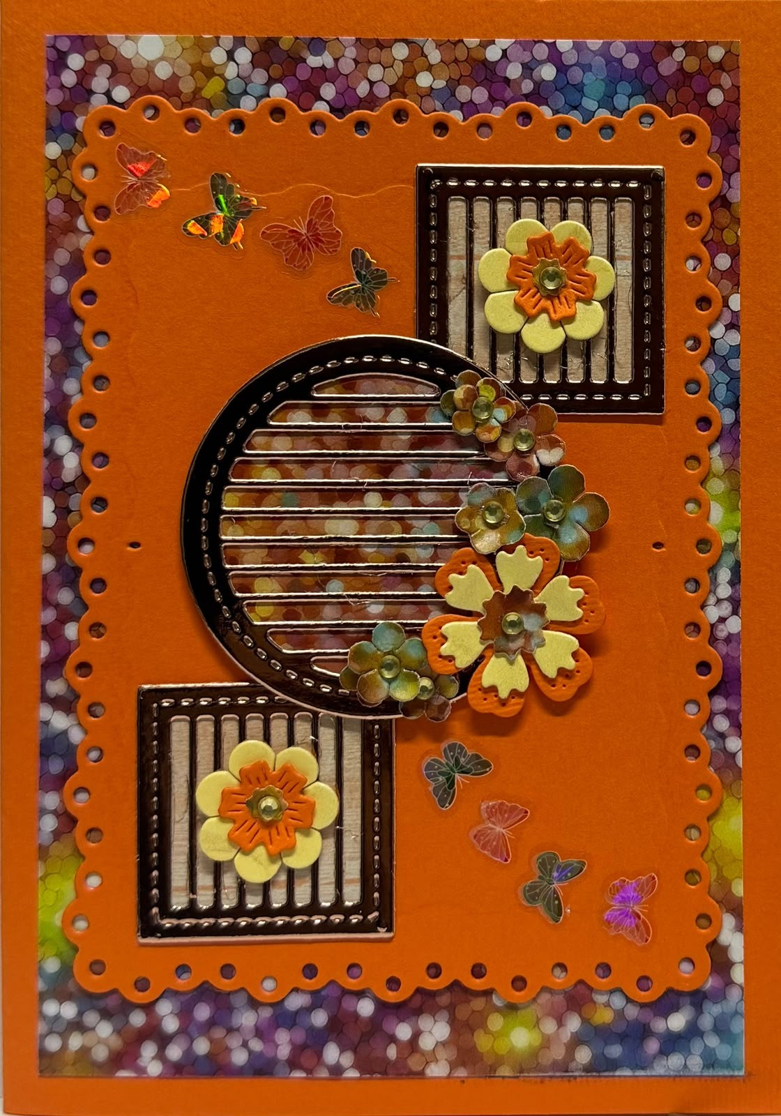 Orange with Gold Shapes